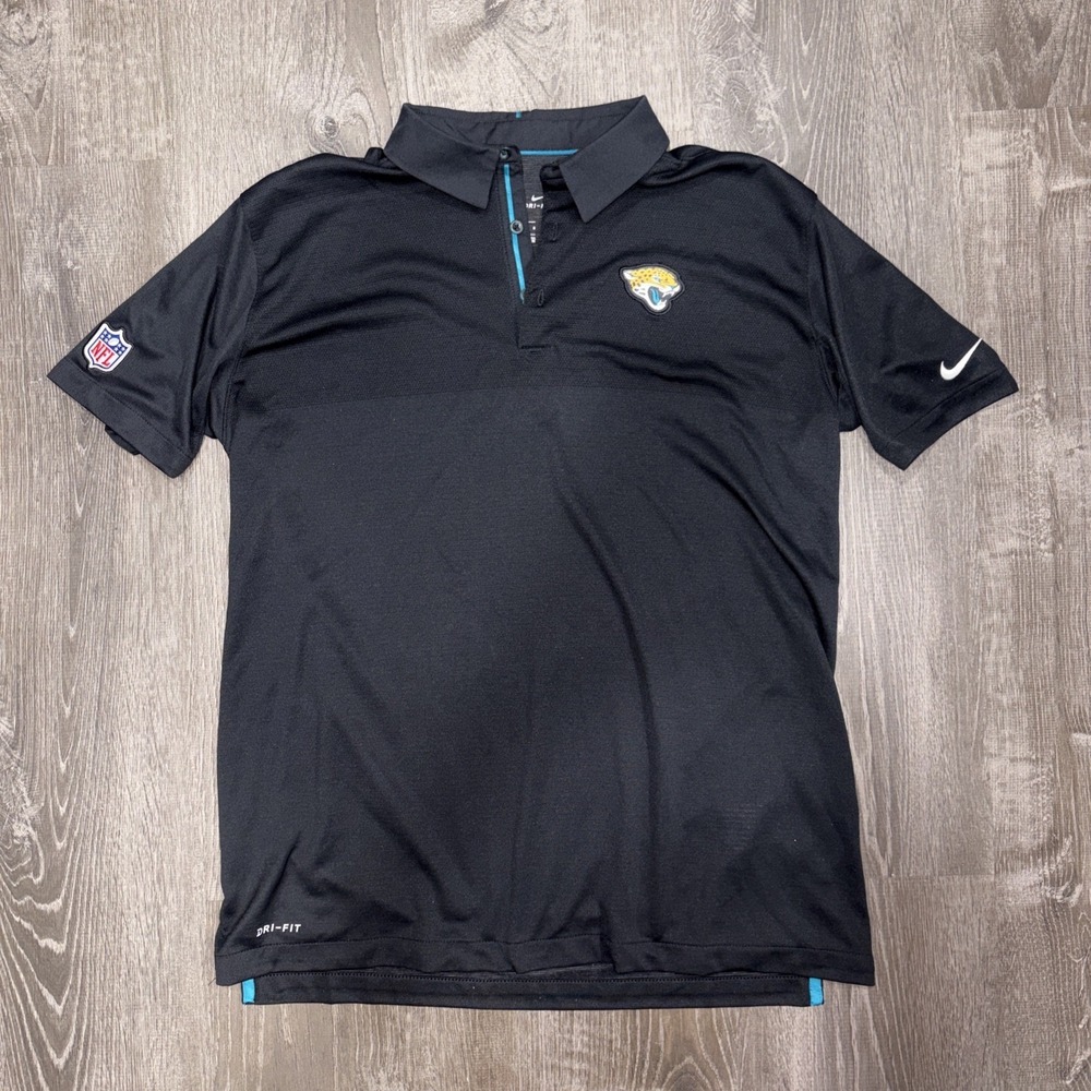 Jacksonville Jaguars Nike NFL On Field Dri-Fit Polo Men's Large Shirt Black Used
